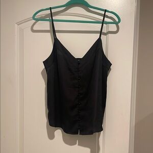 Black Button-Down Camisole Top